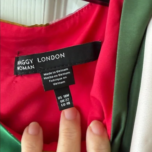 Maggy London Multicolor Striped handkerchief hem Dress NEW 18W plus XXL NWT - Picture 3 of 14